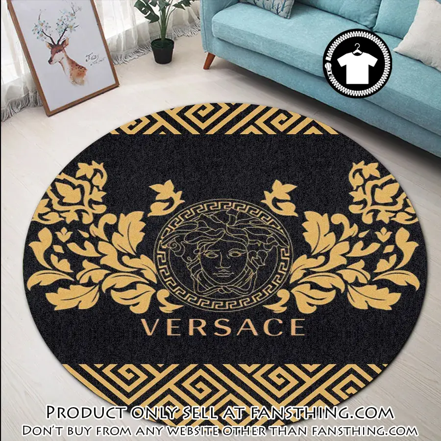 Versace medusa pattern luxury brand round rug carpet home decor fst5557085